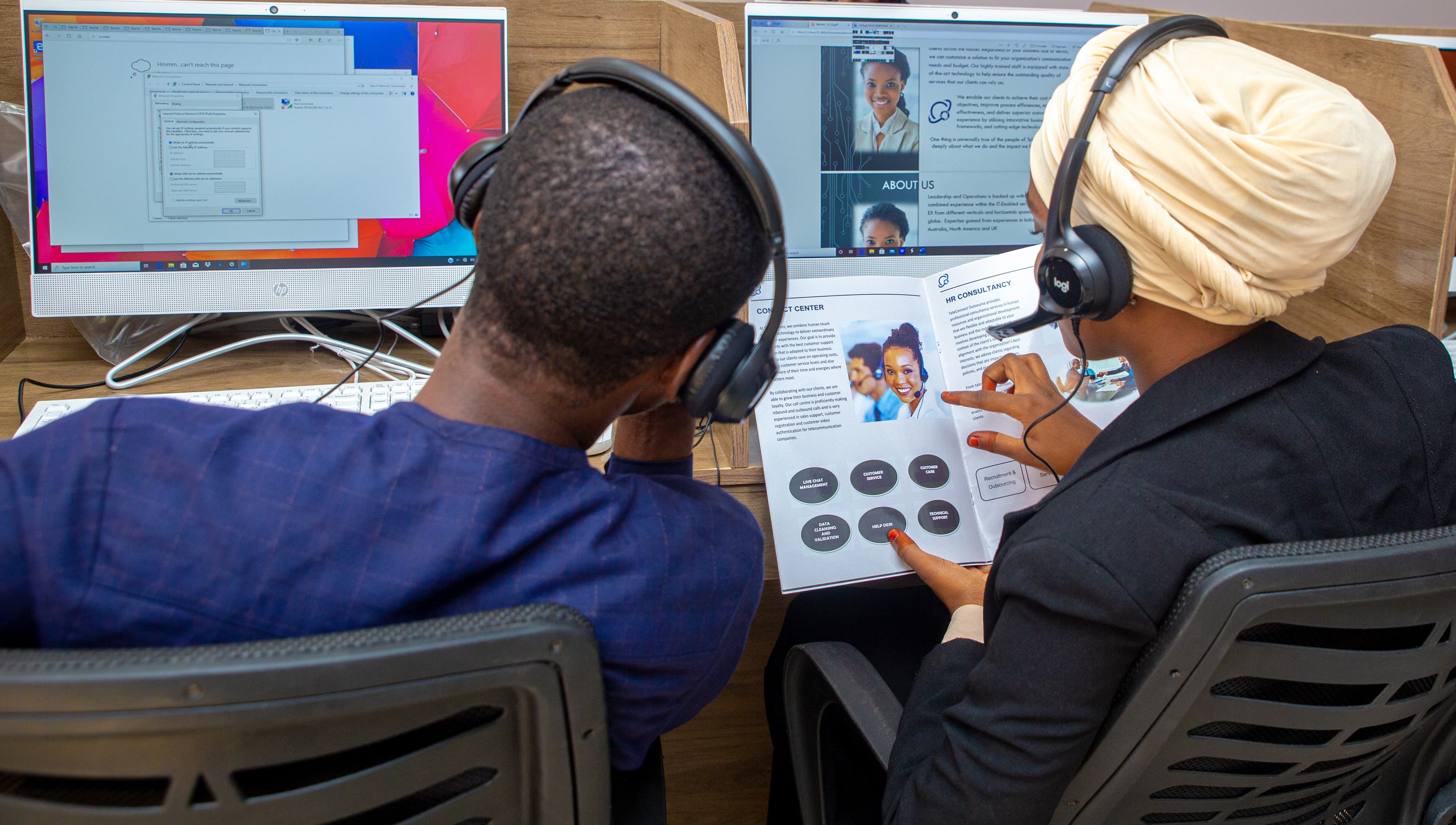 TeleConnect agents working at their computers